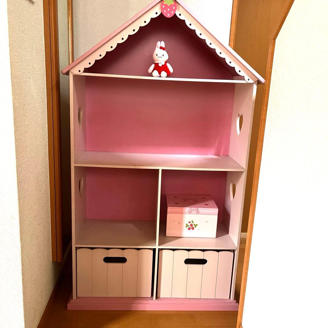 平成レトロ　マザーガーデン　野いちご 棚　家具　本棚　木のおうち型 豪華おまけ付