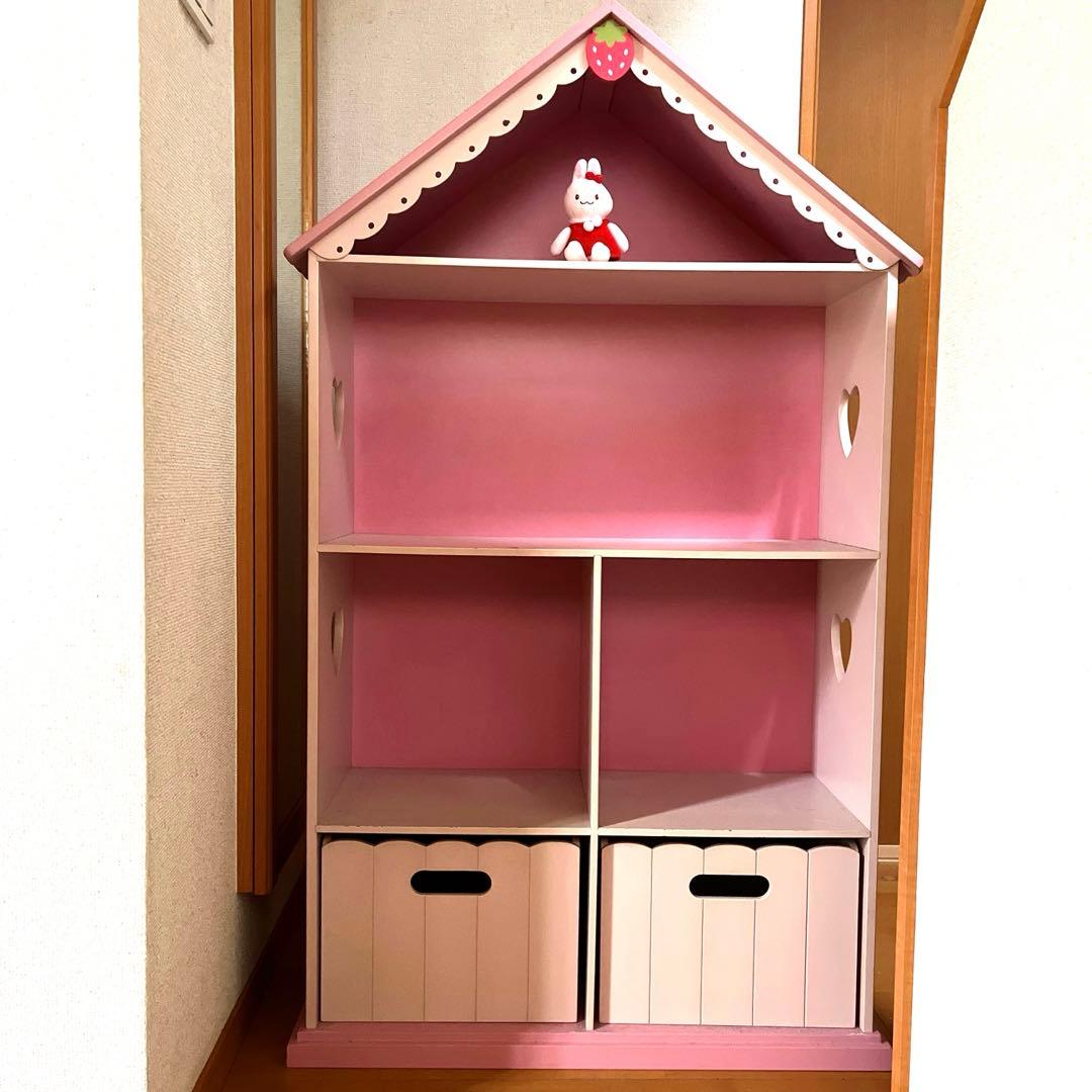 平成レトロ　マザーガーデン　野いちご 棚　家具　本棚　木のおうち型 豪華おまけ付