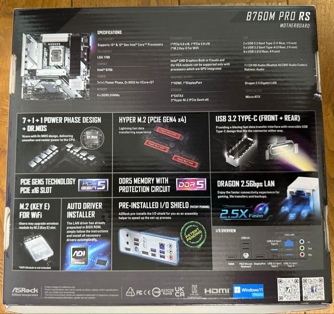 動作品だけどジャンク ASRock B760M PRO RS / D5