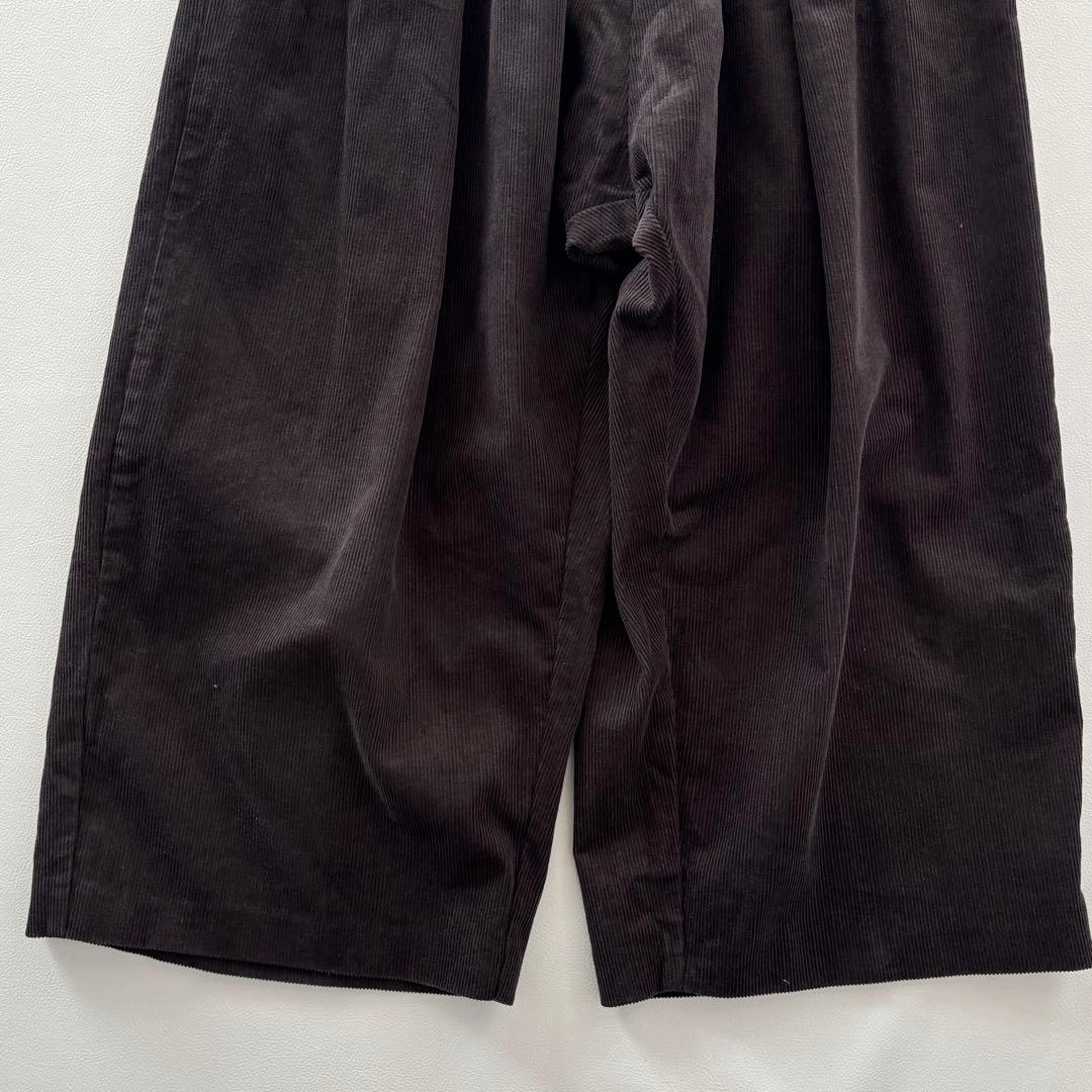 02252 ミズイロインド　コーデュロイ　ワイドパンツ　ブラウン