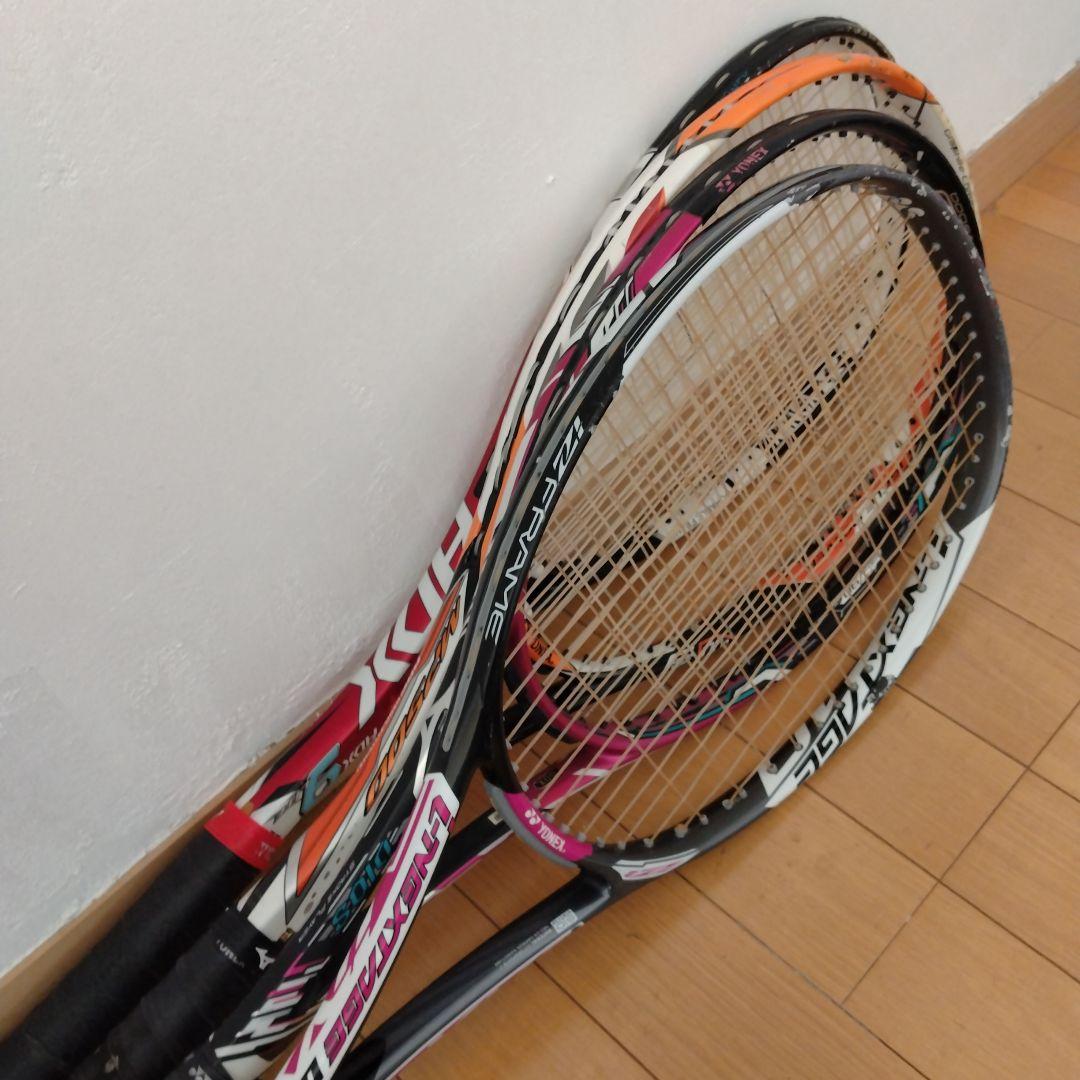 ソフトテニス ヨネックス ミズノ ラケット4本 ラケットケース4つ