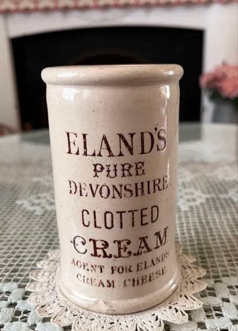 イギリスアンティーク 激レア クロテッドクリーム ブラウンレター