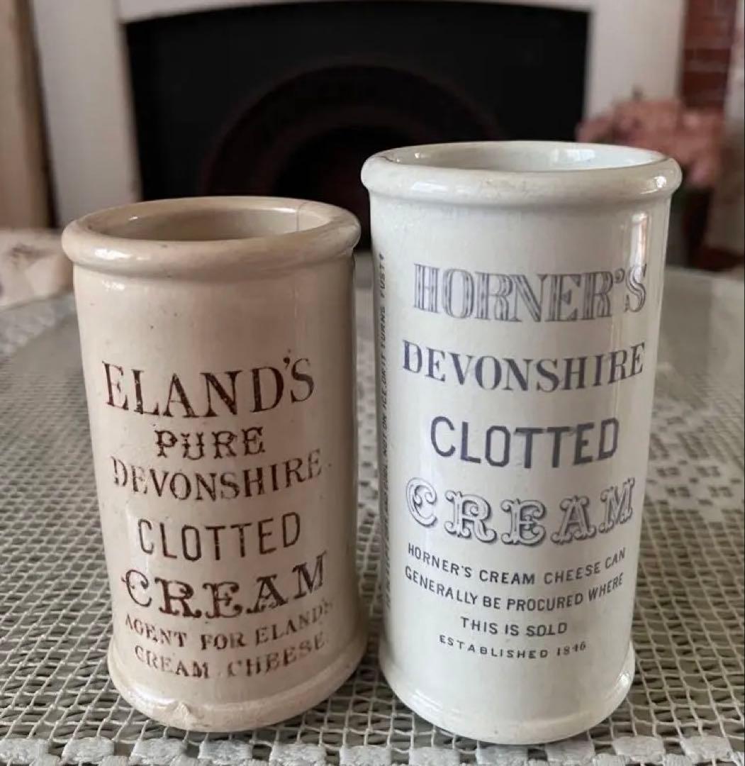 イギリスアンティーク 激レア クロテッドクリーム ブラウンレター