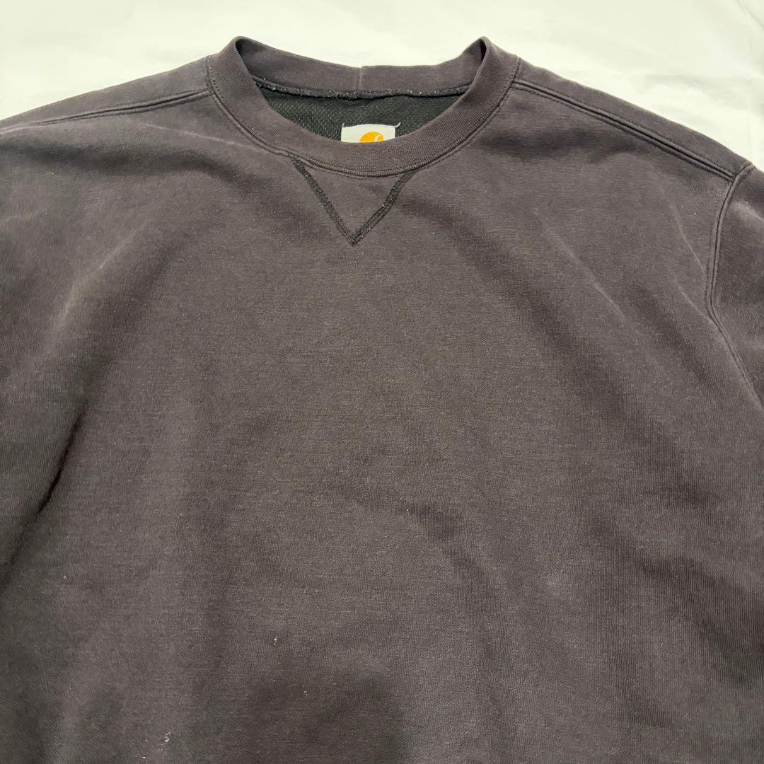 90s Carhartt スウェット　ブラック　裏地サーマル　J154