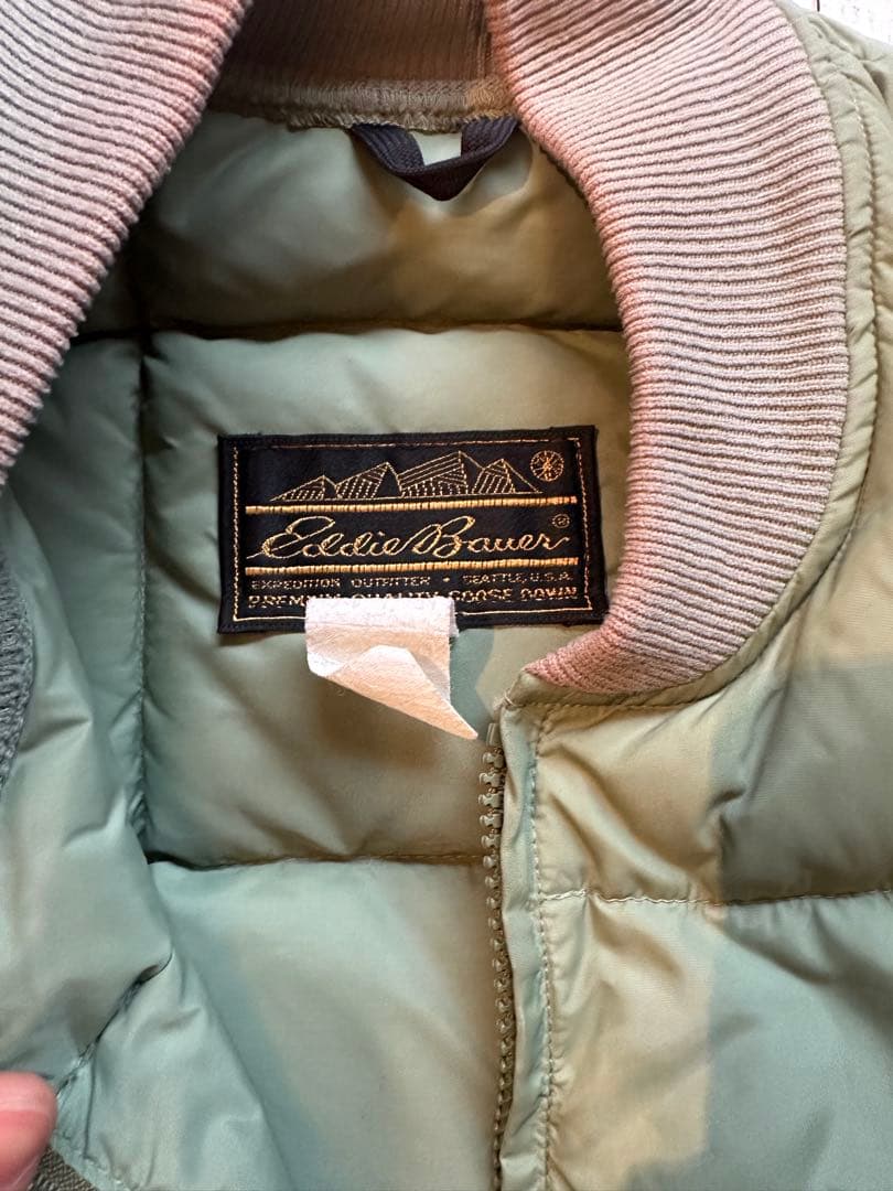 80sEddie Bauer ダウンベスト オリーブグリーン