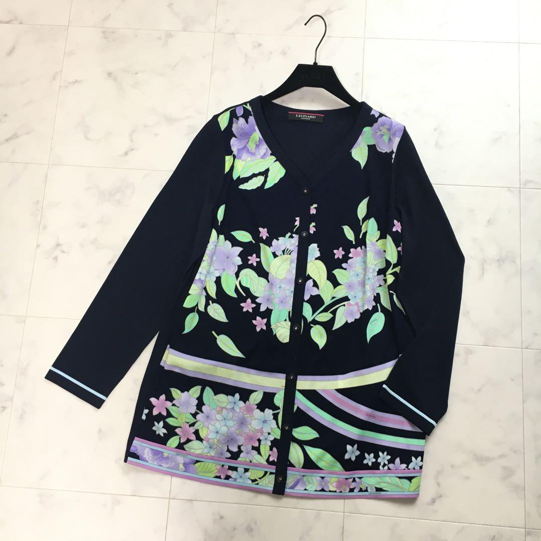 新品同様　LEONARD レオナール　カンカン　ロング　カーディガン 42