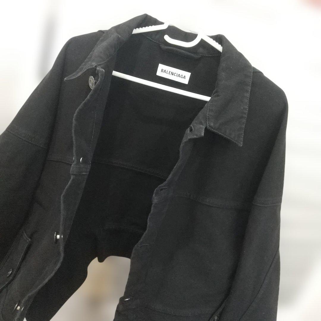 バレンシアガ アップサイドダウン デニムジャケット ブラック 34