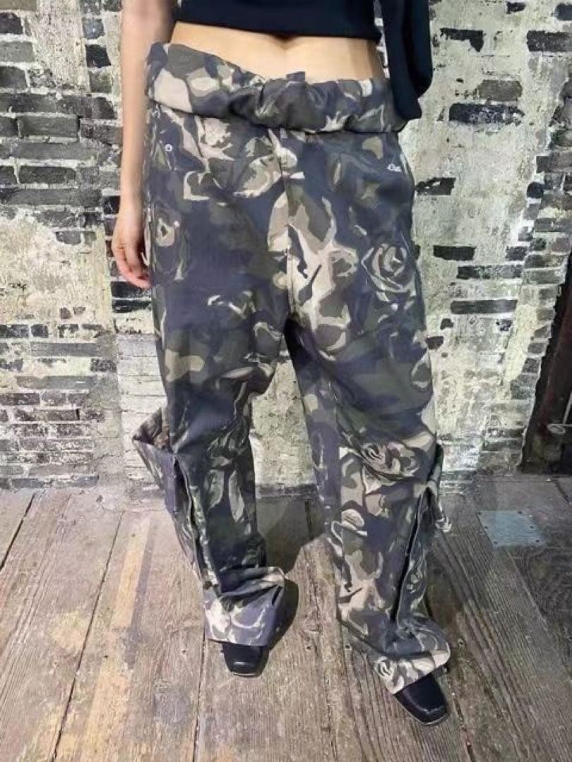 Open yy カモフラージュ柄 ワイドカーゴパンツ