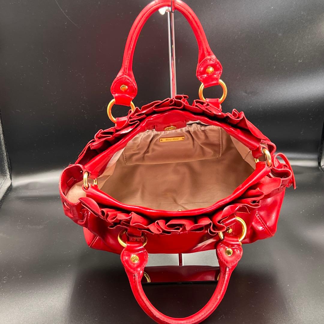 【美品】Miu Miu 2WAY Vitello Lux Y2K バッグ 赤
