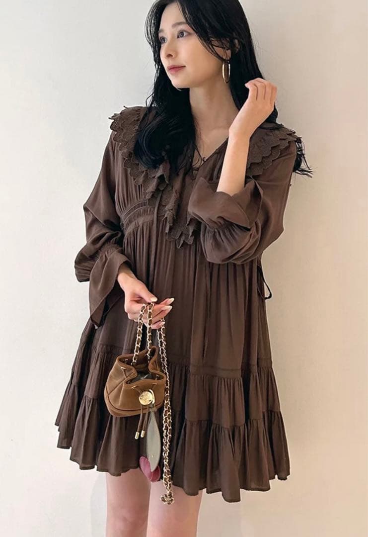 値下げ★即日発送［新品］snidel コットンライクラッフルカラーチュニック