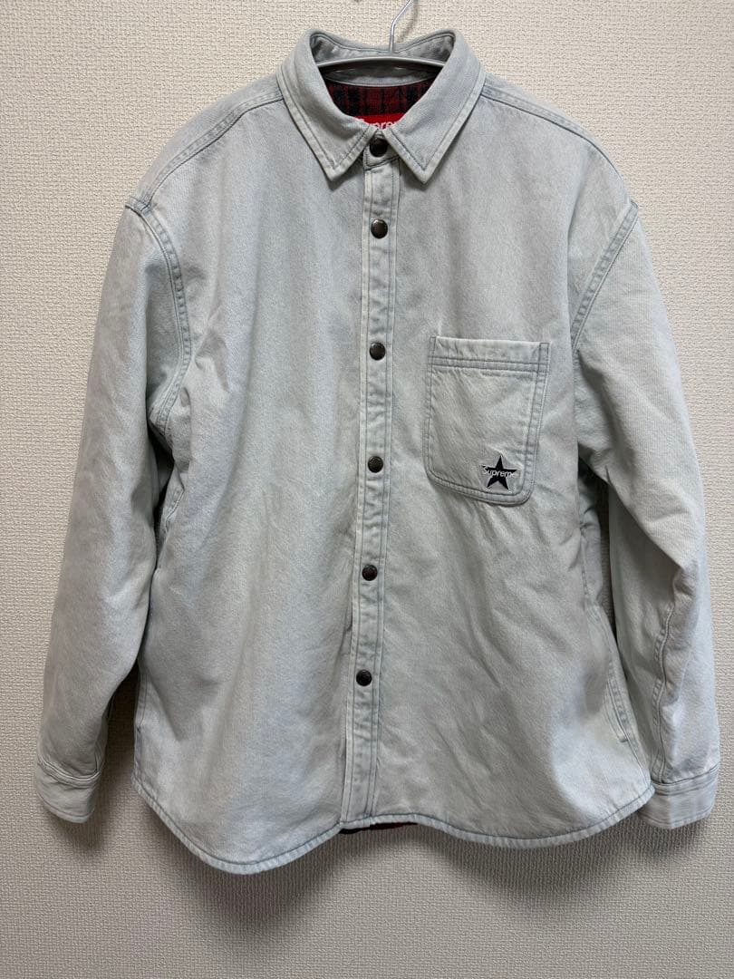 ジャケット・アウター Supreme Quilted Lined Denim Snap Shirt S