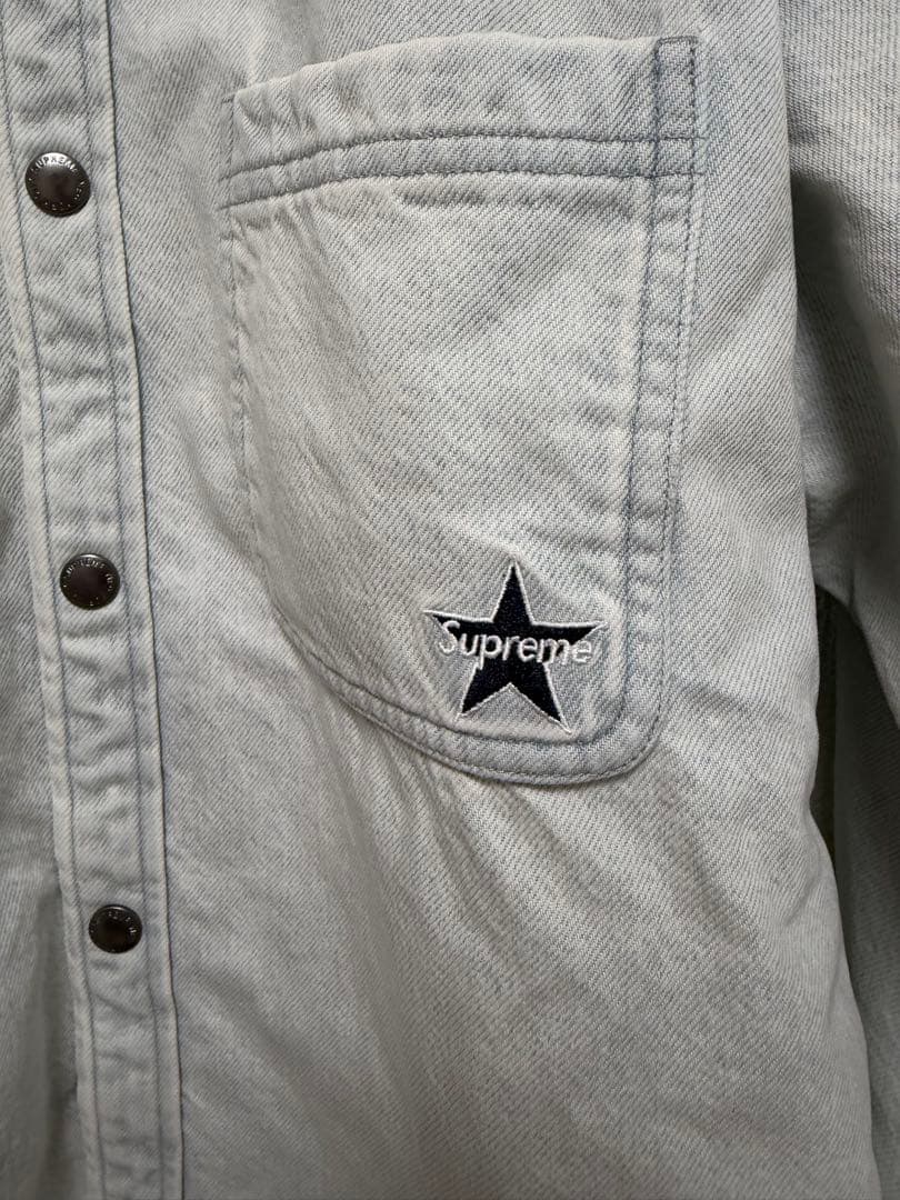 ジャケット・アウター Supreme Quilted Lined Denim Snap Shirt S