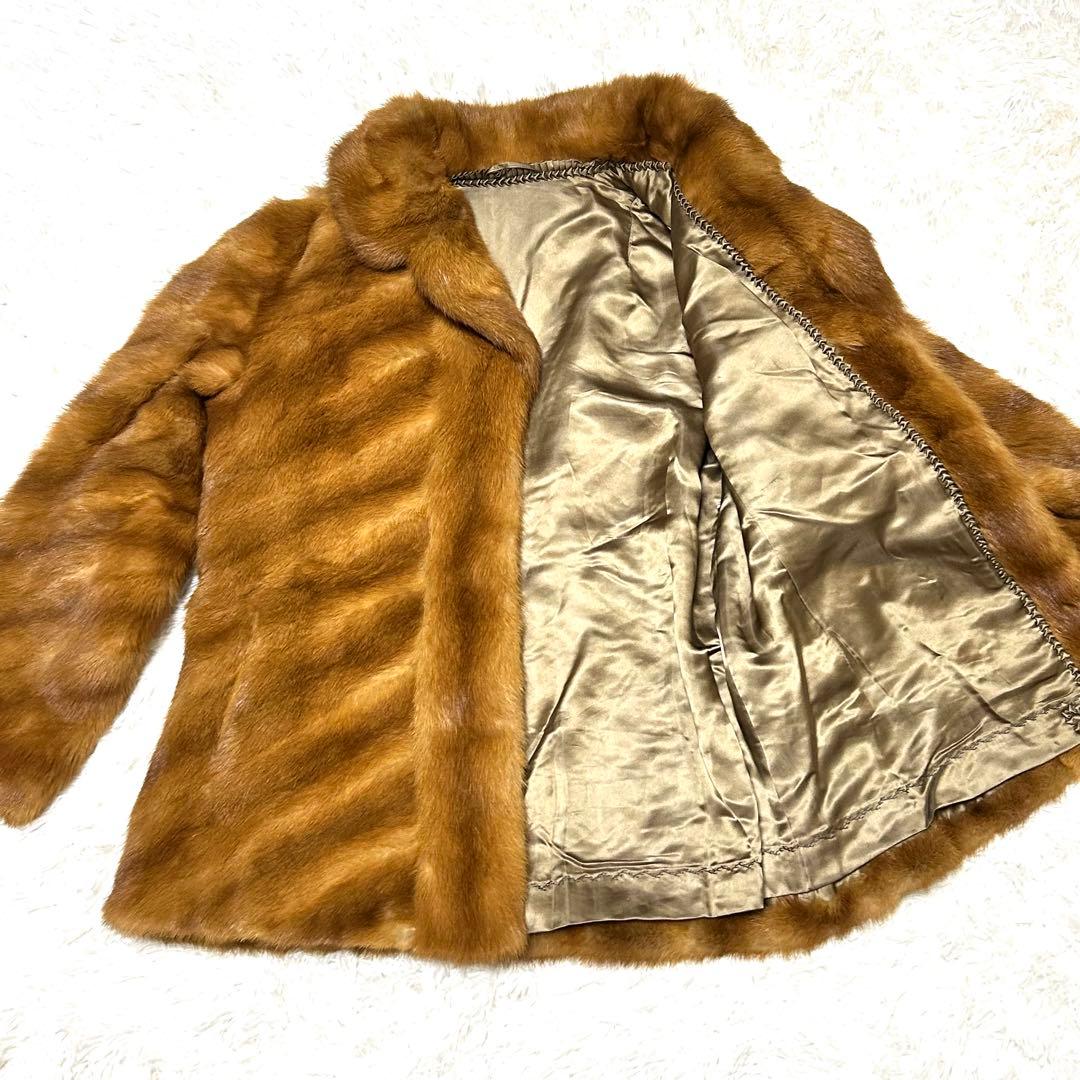 【極美品✨】ミンクファーコート 毛皮 ブラウン サイズL 最高級 極上毛並み