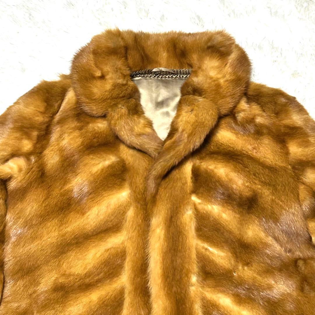 【極美品✨】ミンクファーコート 毛皮 ブラウン サイズL 最高級 極上毛並み