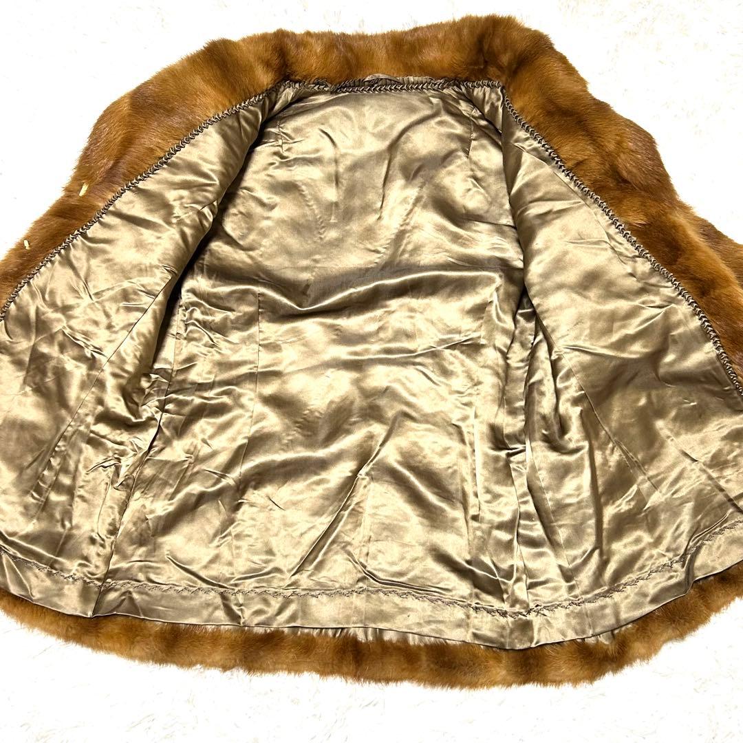 【極美品✨】ミンクファーコート 毛皮 ブラウン サイズL 最高級 極上毛並み