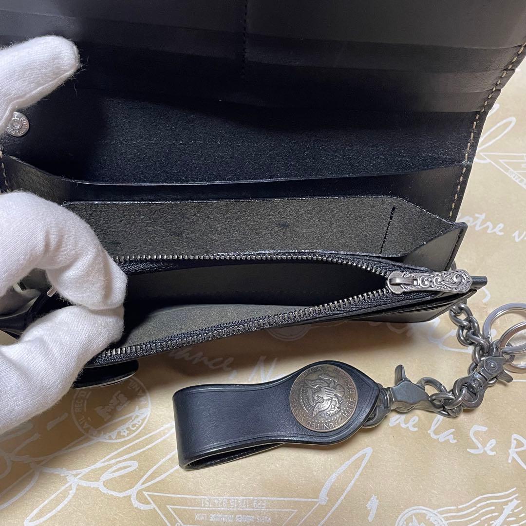 ✴️値下✴️FUNNY トラッカーズウォレットレザー長財布 チェーン付き ブラック