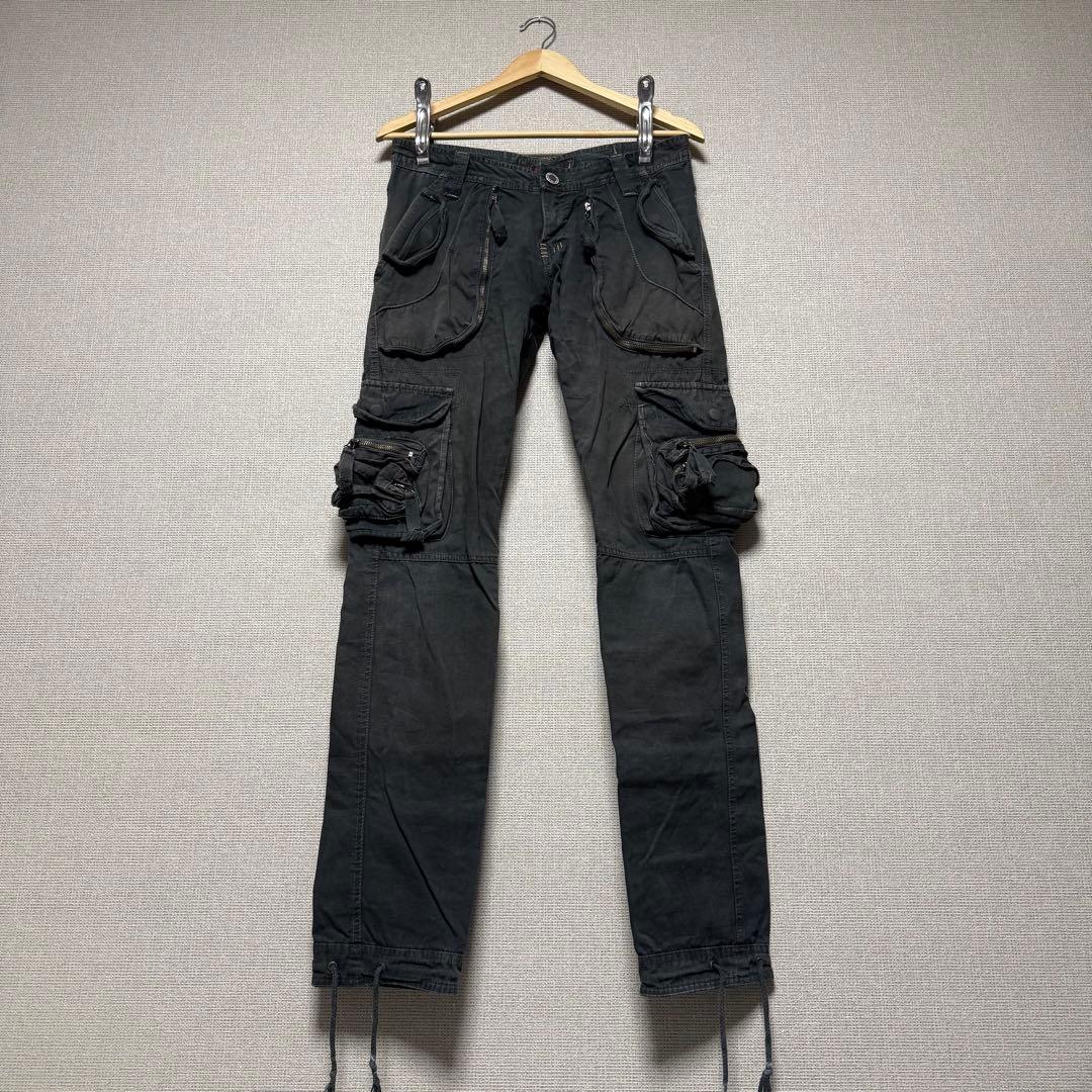 00s unknown ブラック ギミック カーゴパンツlgb