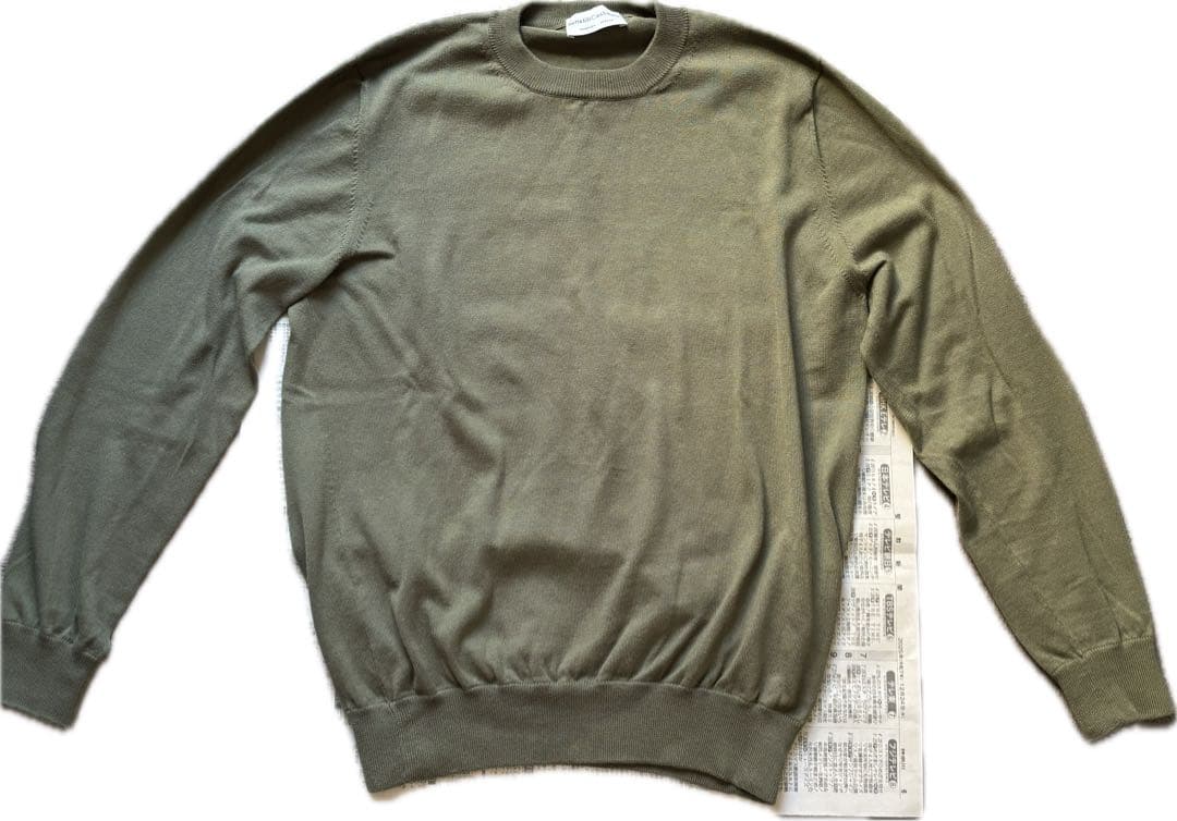 Settefili Cashmere コットンニットセータ カーキ 46サイズ