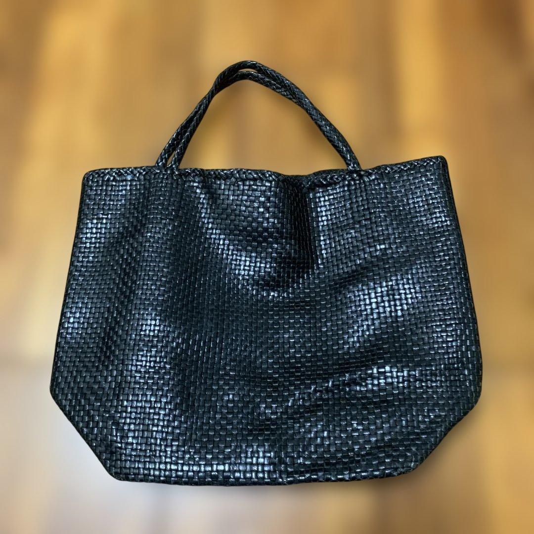 【値下げ】ヨーガンレール革メッシュブラックバッグ