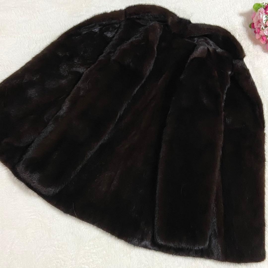 【極美品】 ミンク 本毛皮 コート なめし柔らか 毛並み◎ 艶感◎