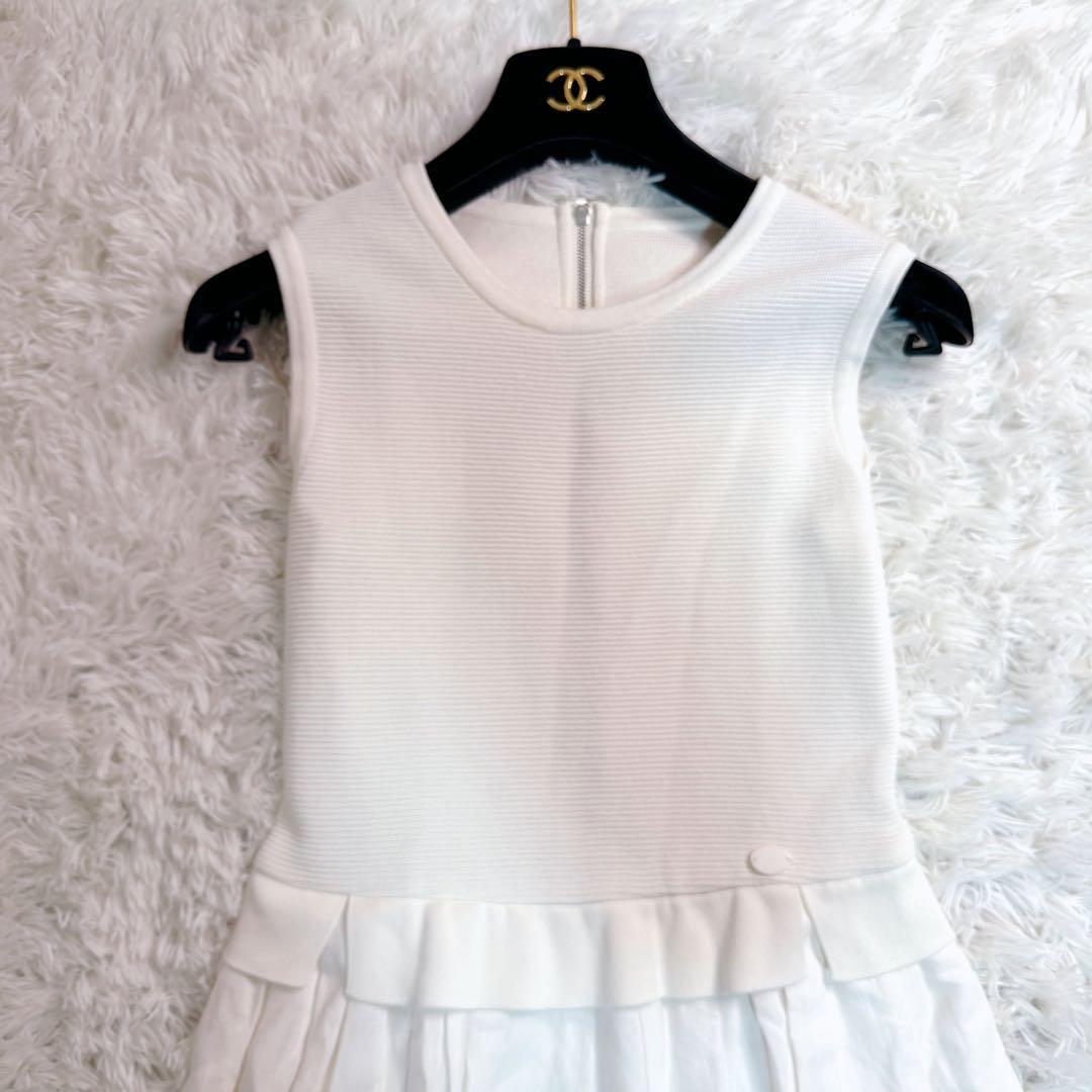 は*♡様 FOXEY フォクシー ノースリーブ ワンピース リネン素材 切替 ホ