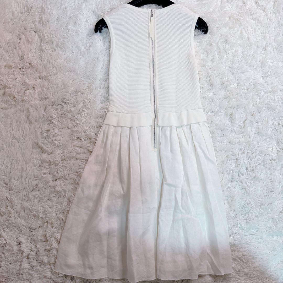 は*♡様 FOXEY フォクシー ノースリーブ ワンピース リネン素材 切替 ホ