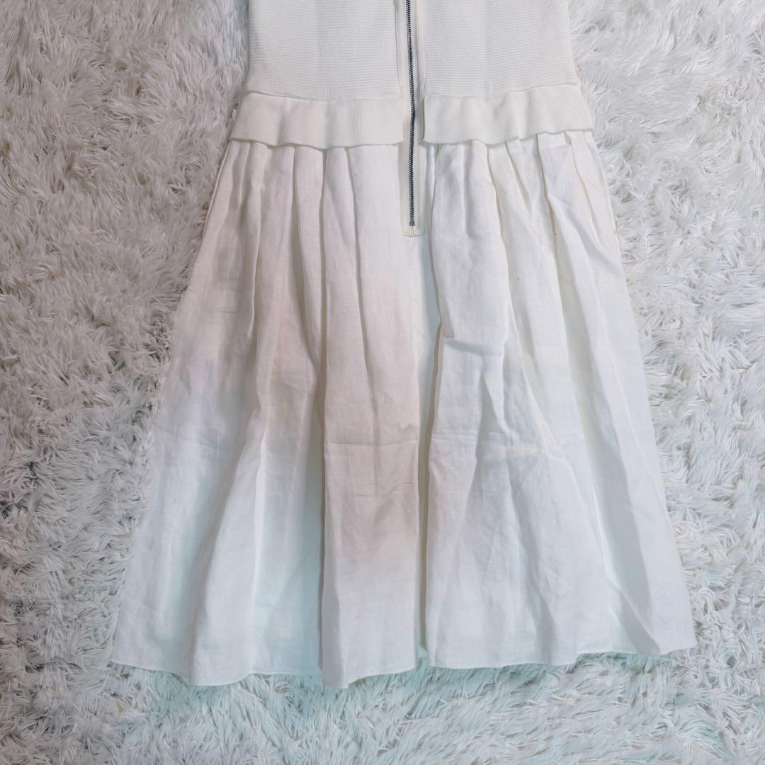 は*♡様 FOXEY フォクシー ノースリーブ ワンピース リネン素材 切替 ホ