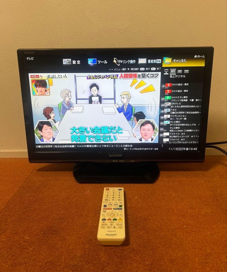 シャープ 地上/BS/110度CSデジタルフルハイビジョン 液晶テレビ 22V型