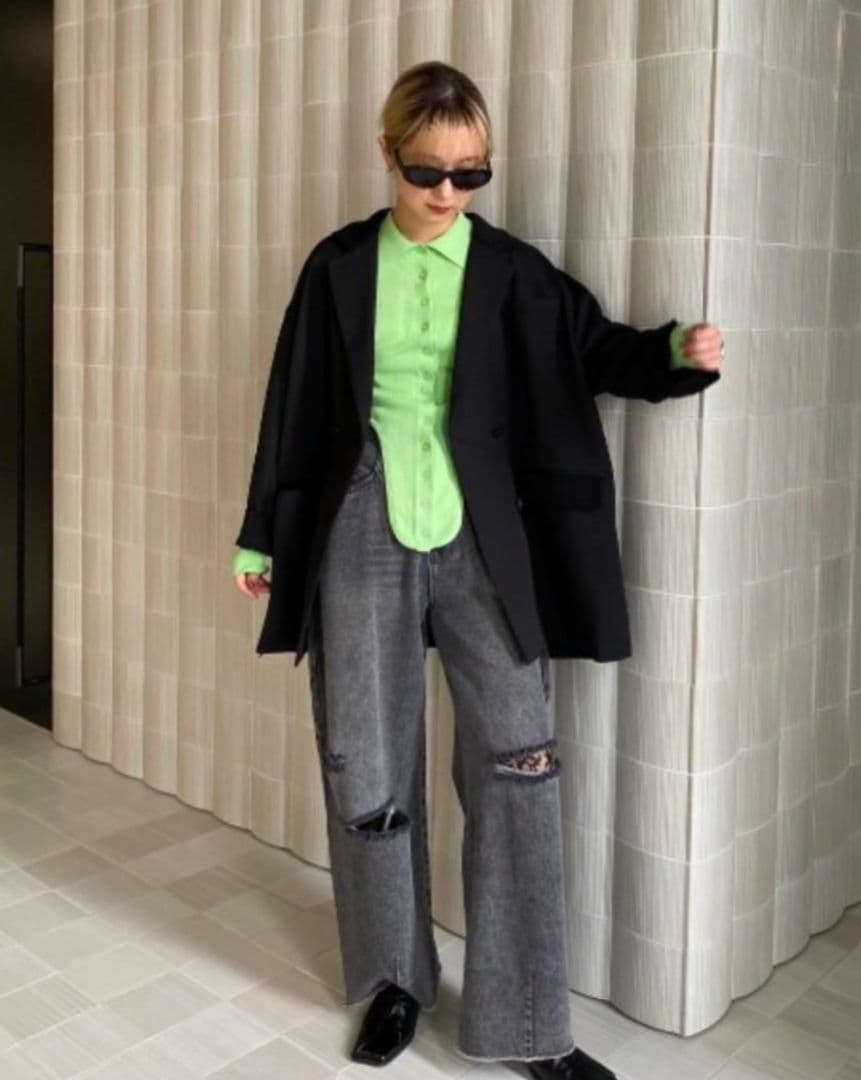 AMERI RIB SWITCHING OVER JACKET 黒 新品 タグ付