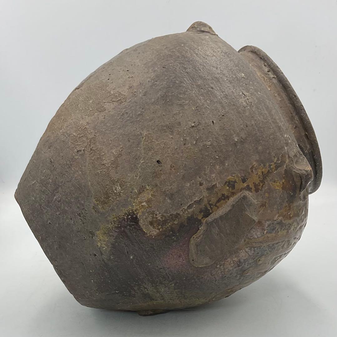 ◼️ 桃山時代　古備前焼三耳壷　珍品【M-03】◼️