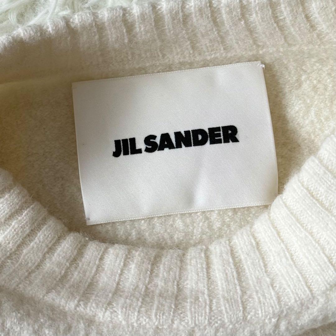 近年 JIL SANDER サイドスリット ニット クルーネック ホワイト系
