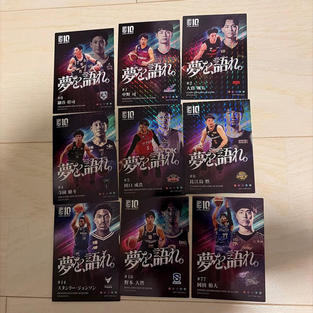 Bリーグ　特別特典　選手カード