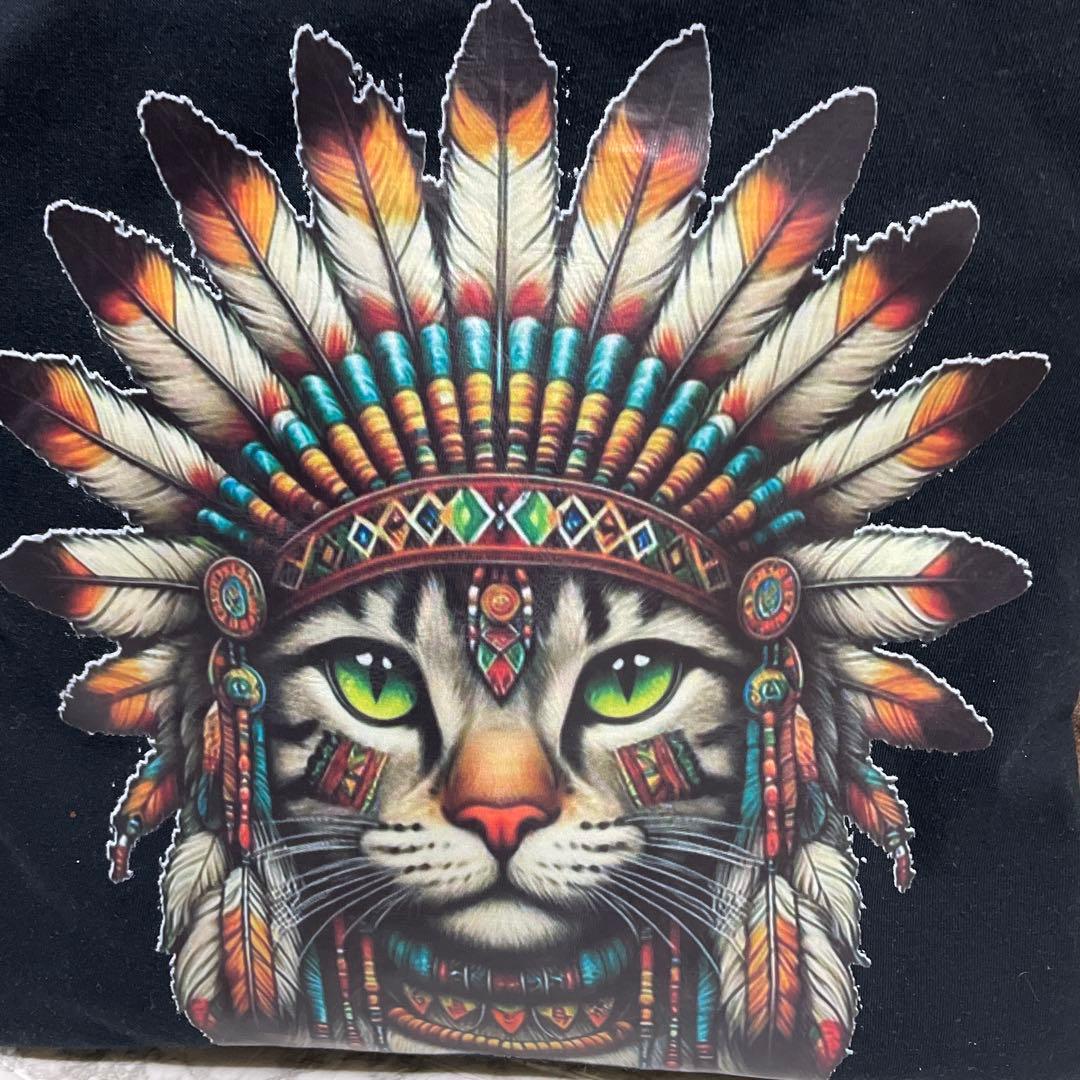 No.534 デニムリメイクバッグ　キャットインディアン