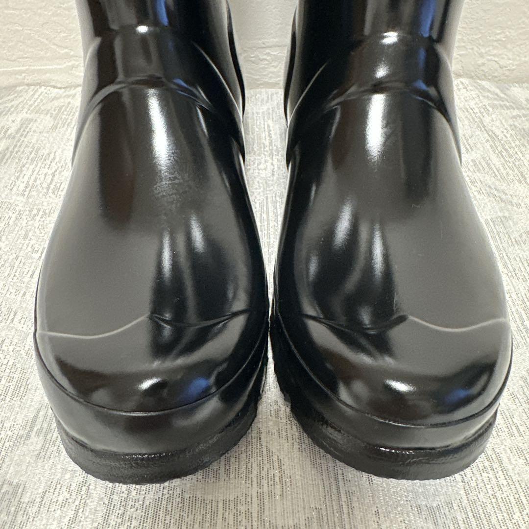 ✳️ HUNTER ハンター ブラック　エナメル　ロングブーツ 24.5cm