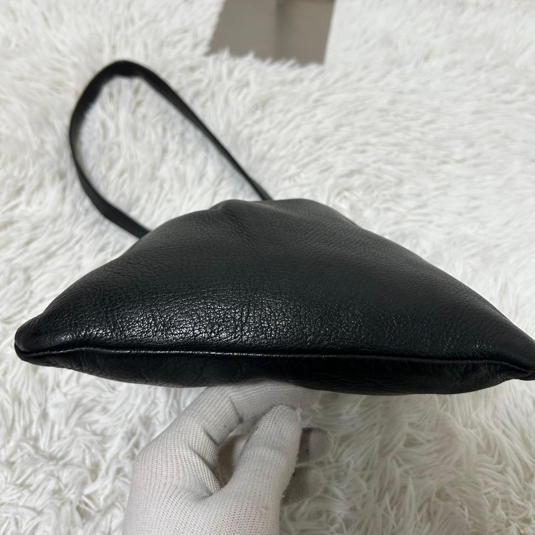 【美品✨巾着/2way】アエタ　ワンショルダー　ハンドバッグ　レザー　ブラック