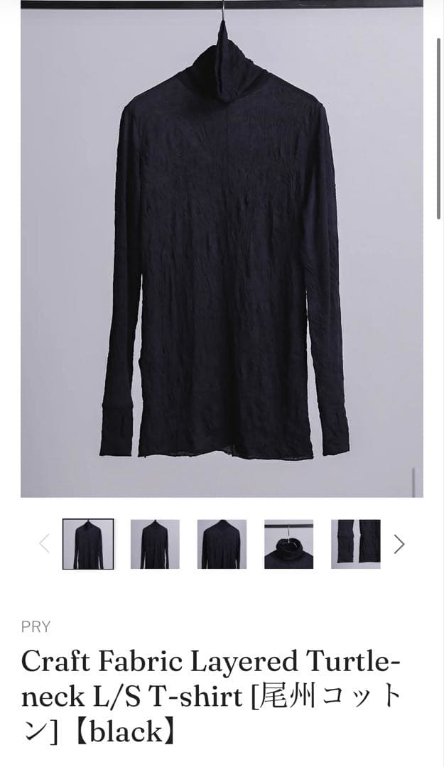 PRY シュウトCraft Fabric Layered Turtle-neck