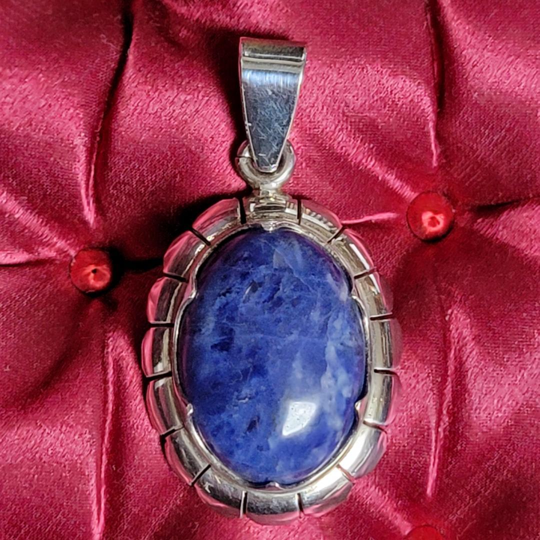 メキシカンジュエリー ソーダライトのシルバーペンダントトップ 950 925