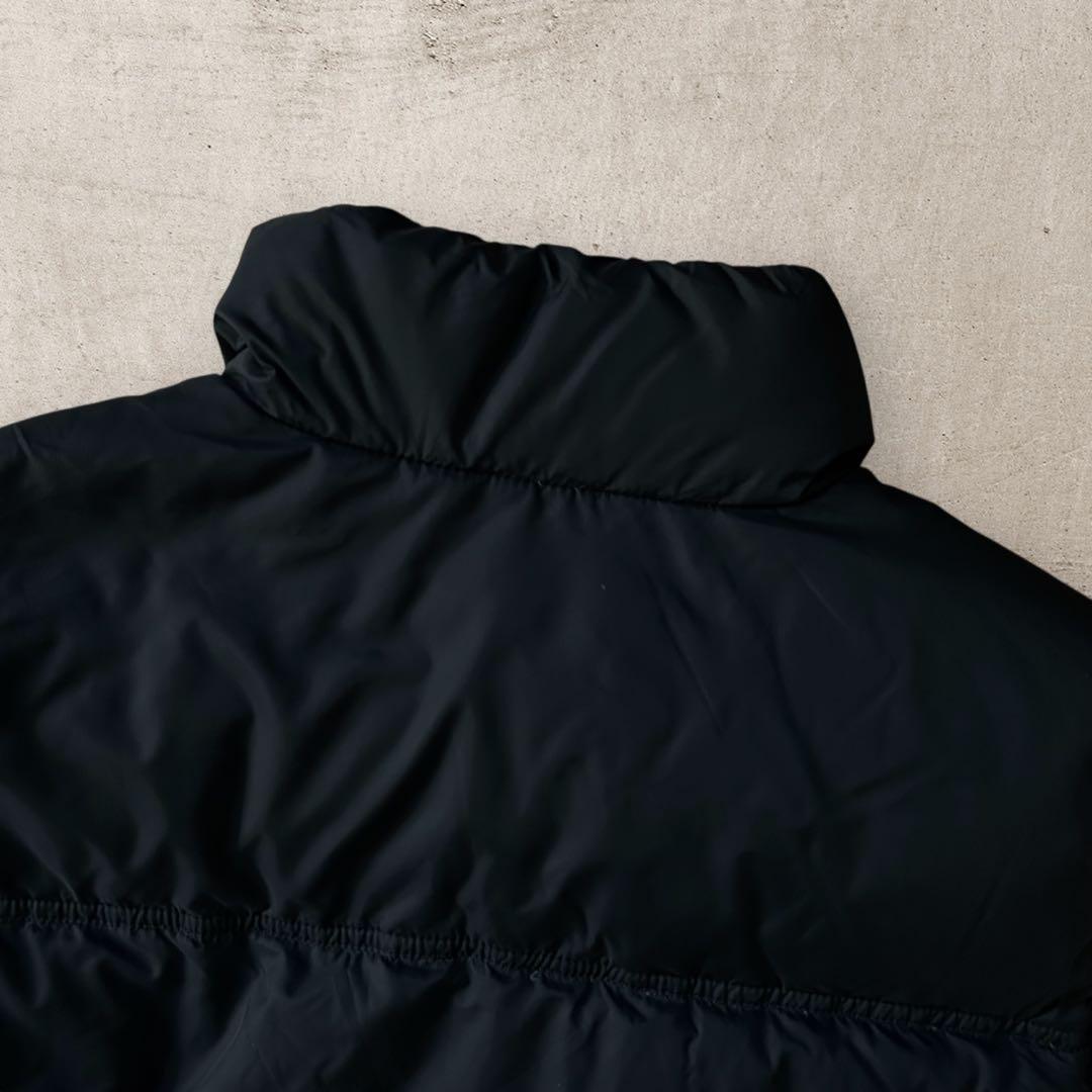 L.L.Beanエルエルビーン中綿ダウンベスト刺繍ロゴドローコード無地古着XL黒