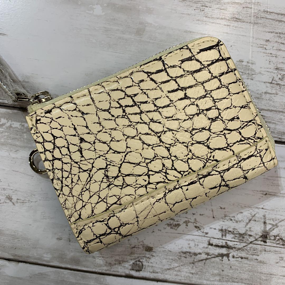 バニラクロコ・目地染・クロコダイル財布・L字型・コンパクト財布・ワニ革・鰐革