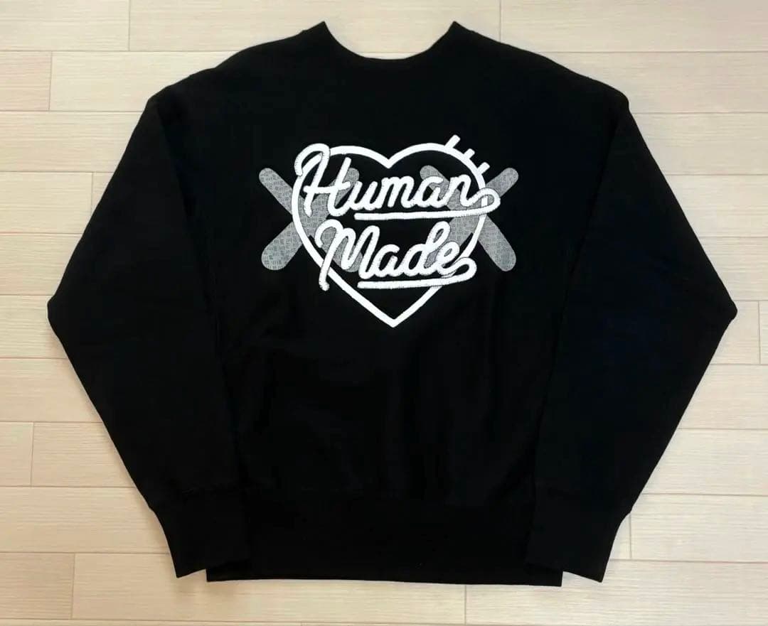 HUMAN MADE kaws スウェット　Sサイズ　ブラック　ハートロゴ