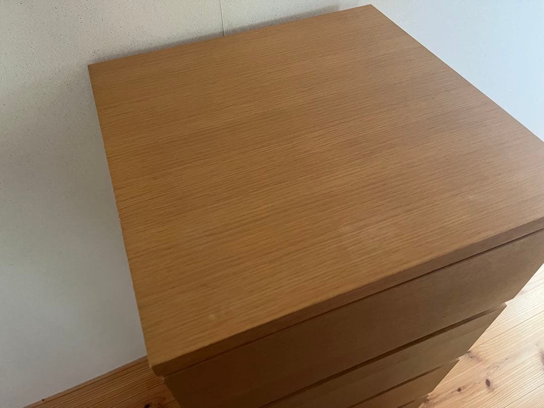 無印良品 4段　チェスト 引出し 脚 オーク材