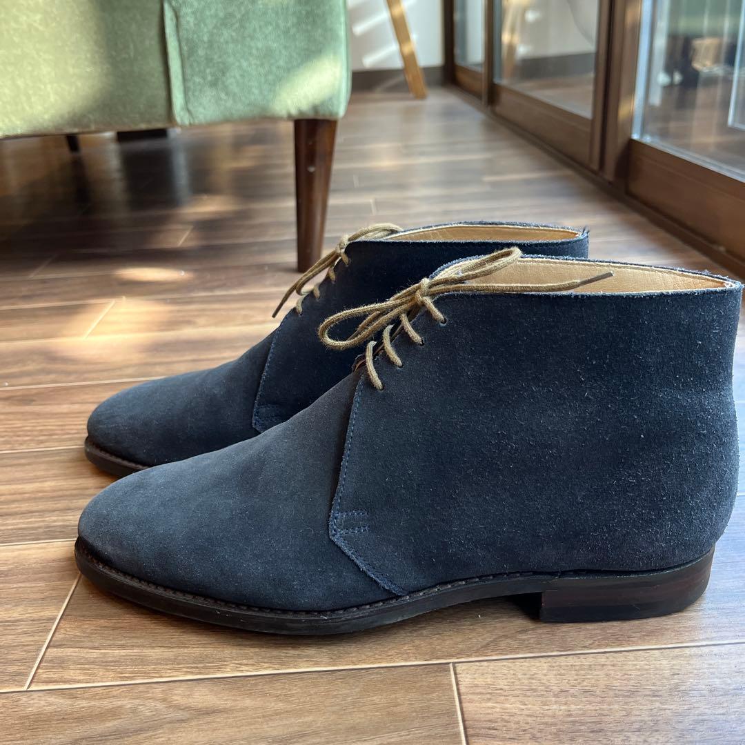クロケットジョーンズ　ポールスミス　ネイビーチャッカブーツ