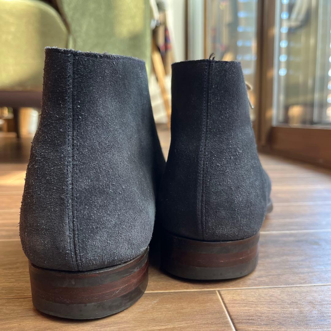 クロケットジョーンズ　ポールスミス　ネイビーチャッカブーツ