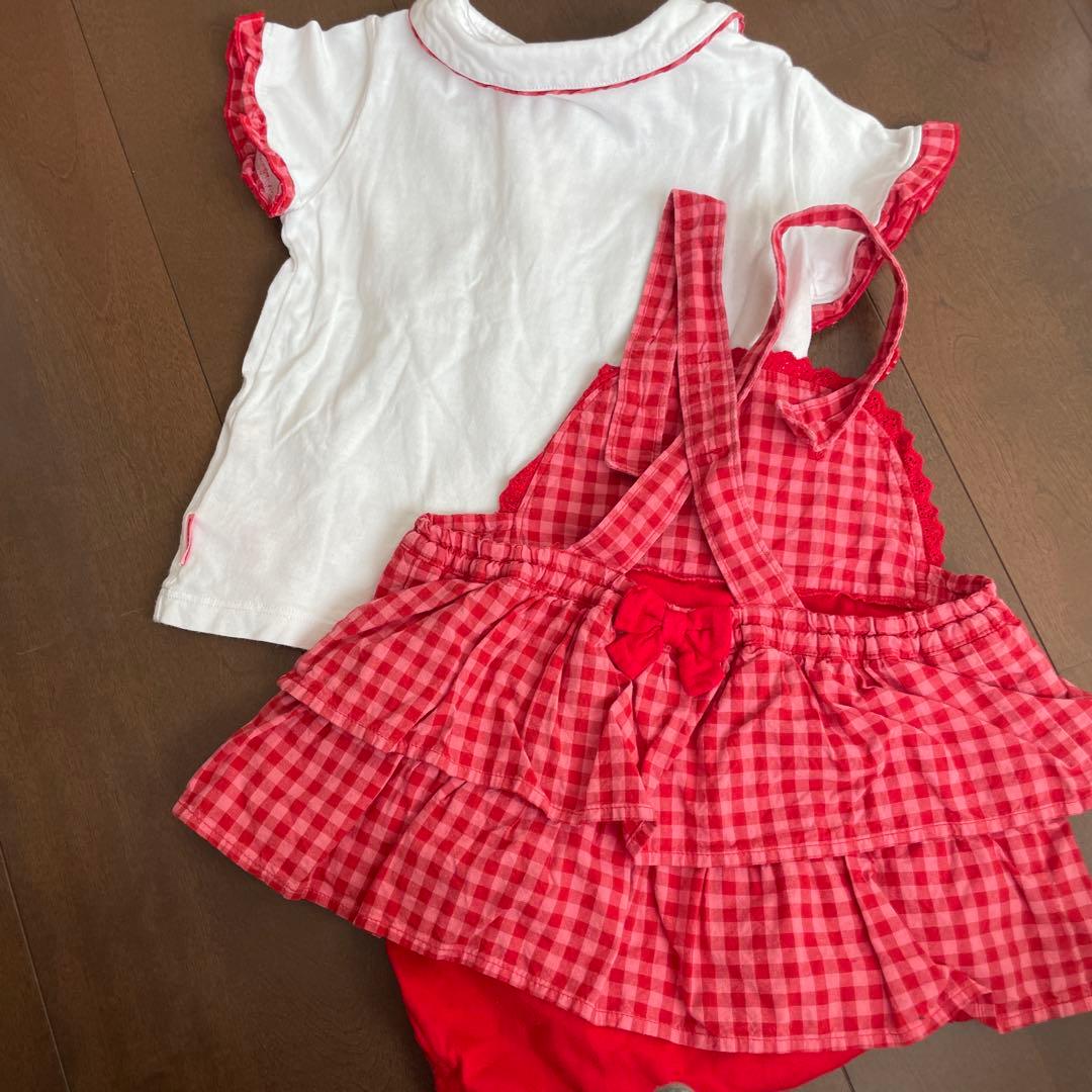 ミキハウス チエコサク トップス オーバーオール セット