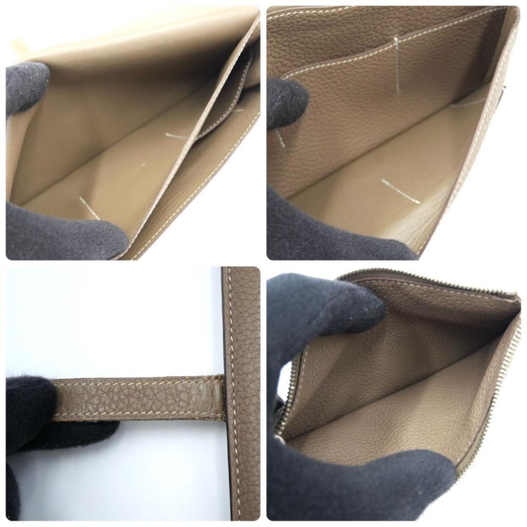 エルメス ドゴンGM 長財布 エトゥープ デュオ トゴ 二つ折り財布