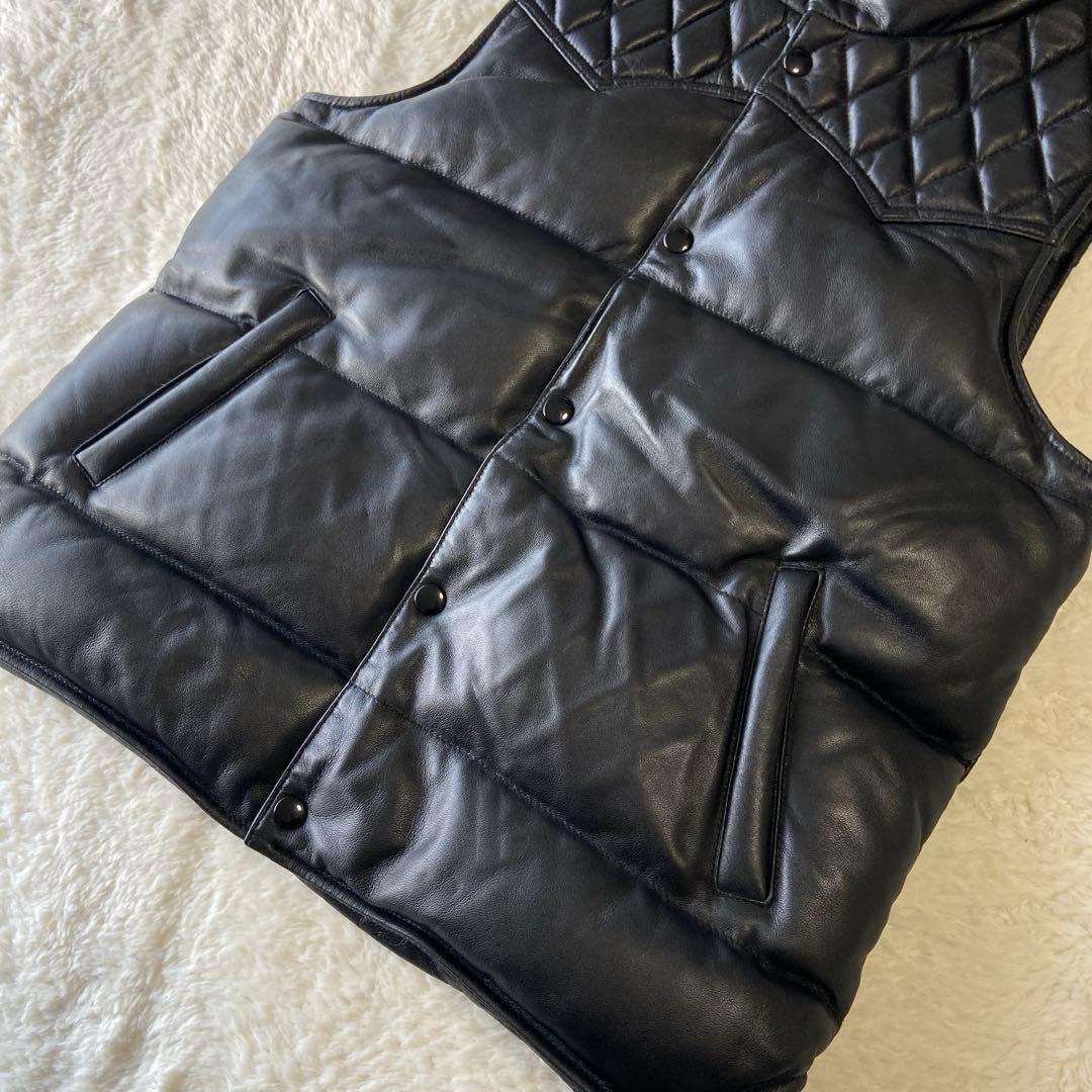 liugoo leathers リューグーレザーズ ラムスキン羊革 ダウンベスト