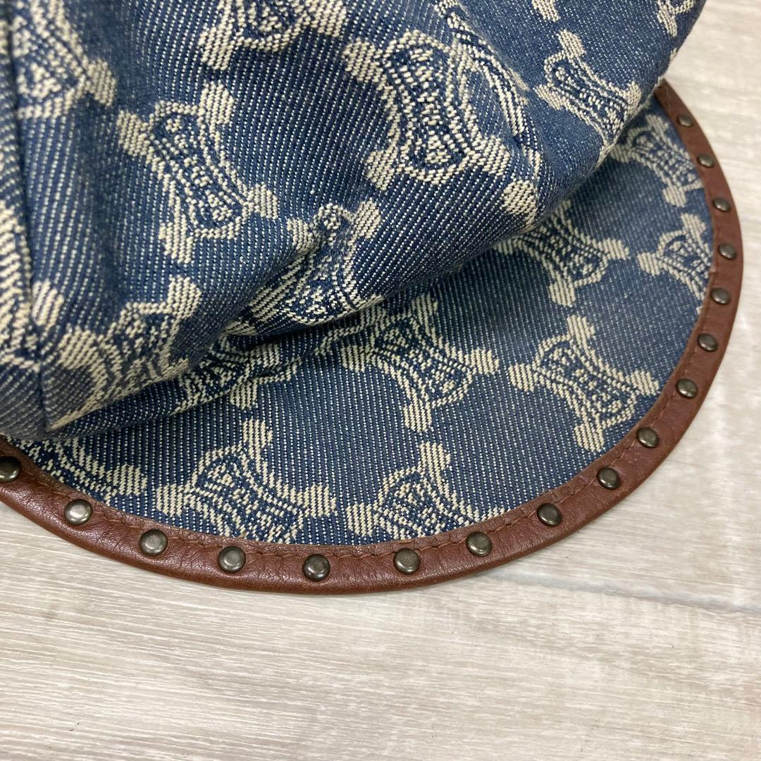 み*ー様 CELINE キャスケット 帽子 L マカダム デニム スタッズ セリ