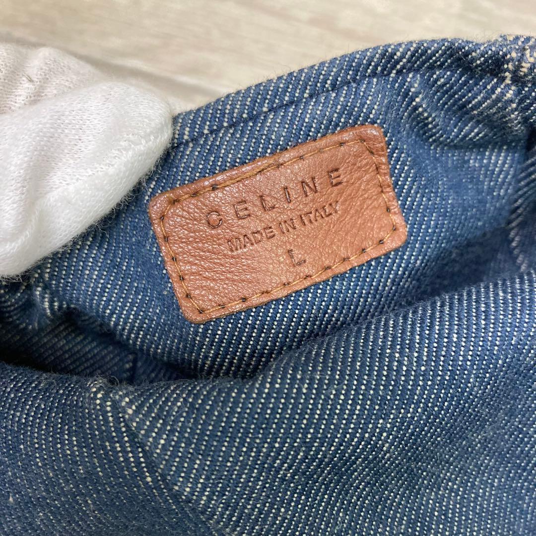 み*ー様 CELINE キャスケット 帽子 L マカダム デニム スタッズ セリ