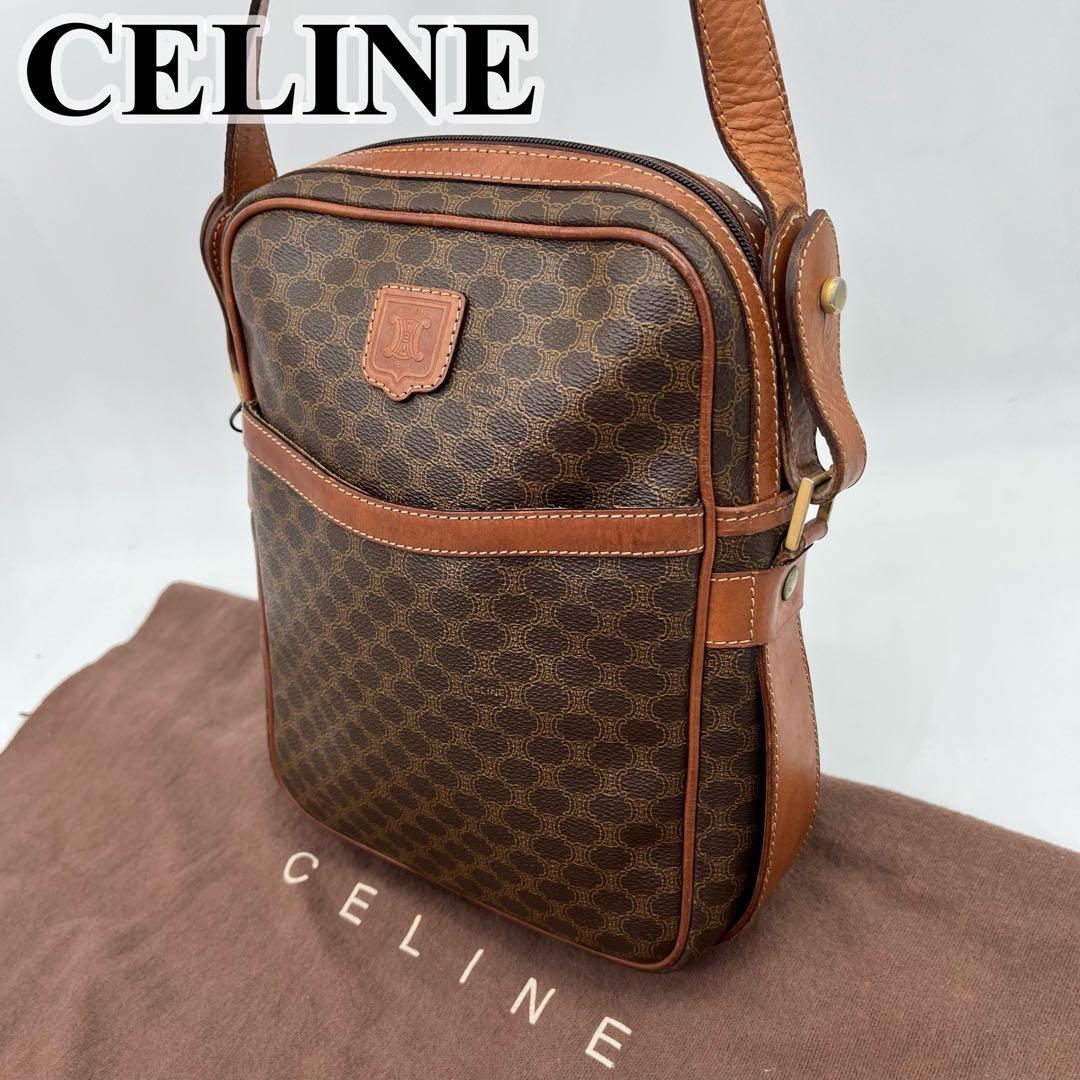 CELINE ショルダーバッグ 斜めがけ マカダム柄 トリオンフ 男女可能