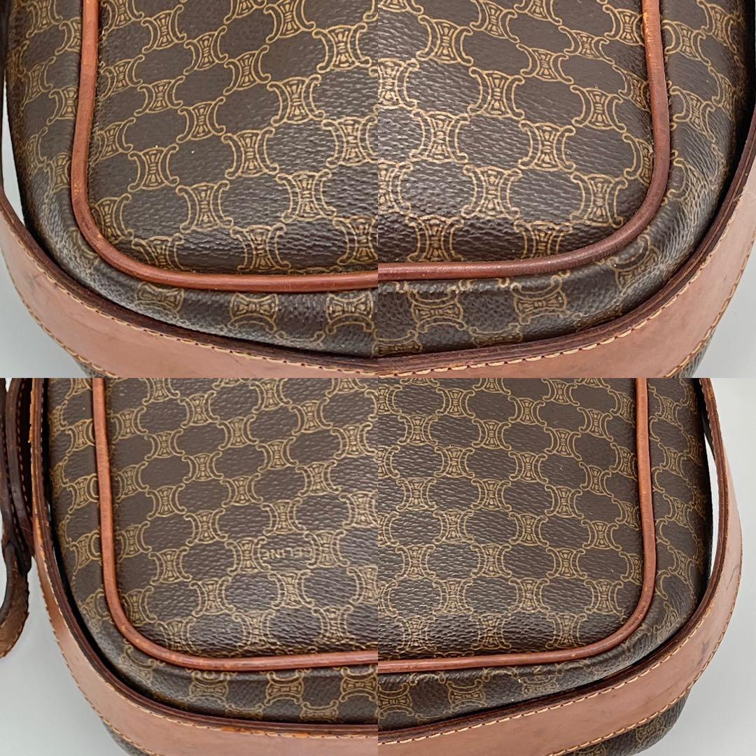 CELINE ショルダーバッグ 斜めがけ マカダム柄 トリオンフ 男女可能